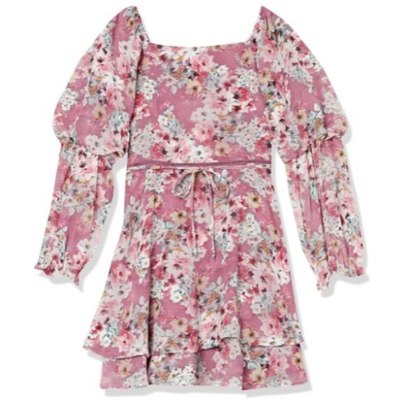 **Speechless** Girls' Long Sleeve Chiffon Dress 10 - Picture 1 of 4